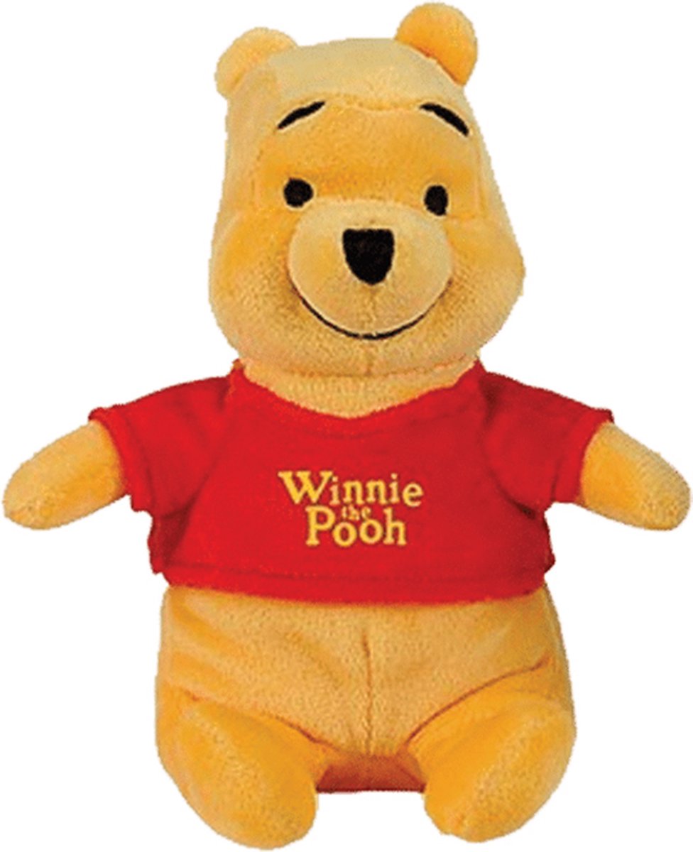 Winnie de Poeh Mini Happy Pluche Knuffel 20 cm | Winnie the Pooh Plush Toy | Speelgoed knuffelpop knuffeldier voor kinderen jongens meisjes | Tijgertje, Iejoor, Knorretje, Winnie | Disney Classics